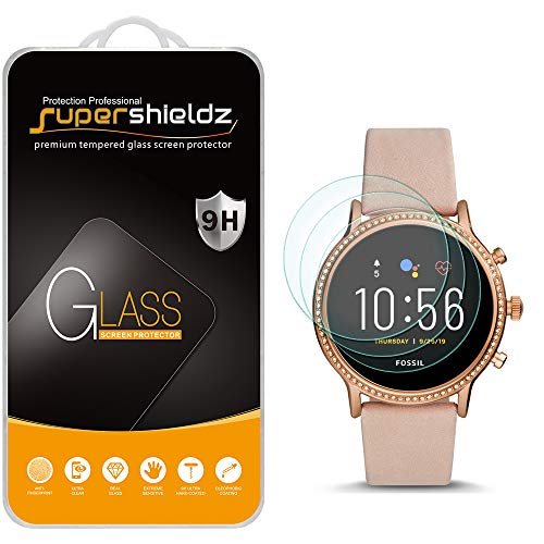 Product Cover (3 Pack) Supershieldz for Fossil Gen 5 Smartwatch Julianna HR Tempered Glass Screen Protector, Anti Scratch, Bubble Free