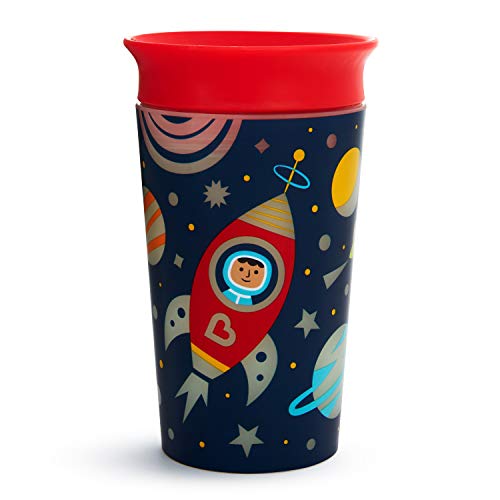 Product Cover Munchkin Miracle 360 Degree Glow in The Dark Sippy Cup, 9 Oz, Astronaut, Red