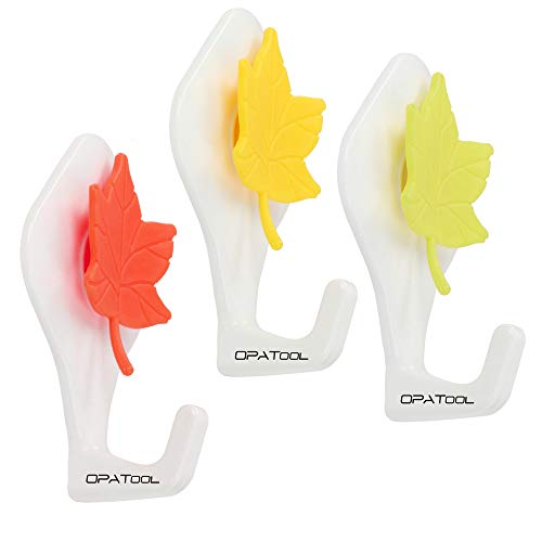 Product Cover Decorative Adhesive Wall Hooks for Kids room. Safe funny colorful 3m sticky Leaf décor for hanging towel and clothes