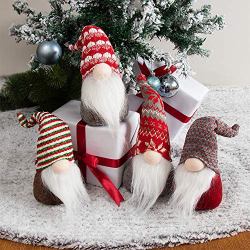 Product Cover GMOEGEFT Swedish Christmas Gnome Plush, Scandinavian Santa Gnome Tomte, Table Ornaments, Holiday Decorations, Set of 4(G)