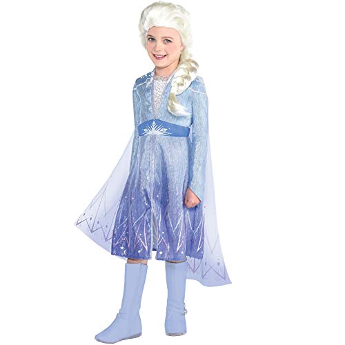 Product Cover Party City Elsa Travel Costume for Girls, Frozen 2, Small, Includes Dress