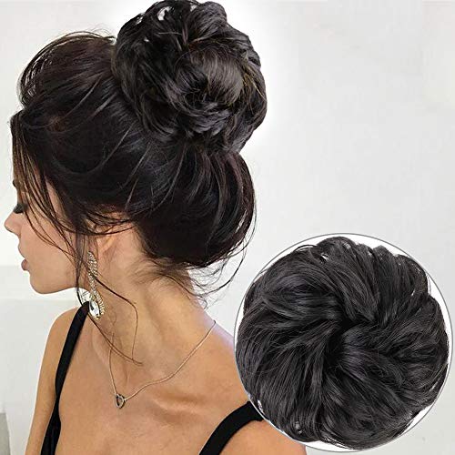Product Cover MORICA 1PCS Messy Hair Bun Hair Scrunchies Extension Curly Wavy Messy Synthetic Chignon for Women Updo Hairpiece(Color:2#)