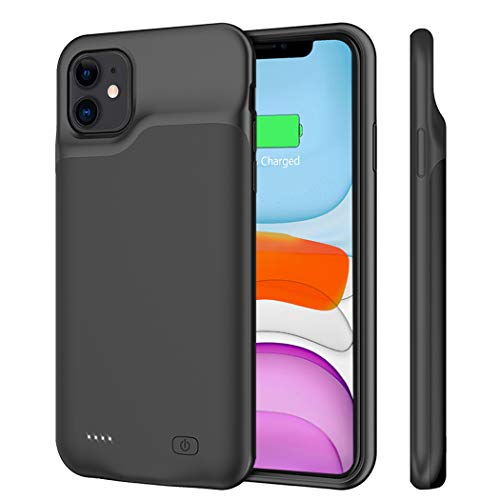 Product Cover Battery Case for iPhone 11, 6000mAh Portable Rechargeable Battery Pack Charging Case for iPhone 11 (6.1 inch) Extended Battery Charger Case Backup Power Bank (Black)