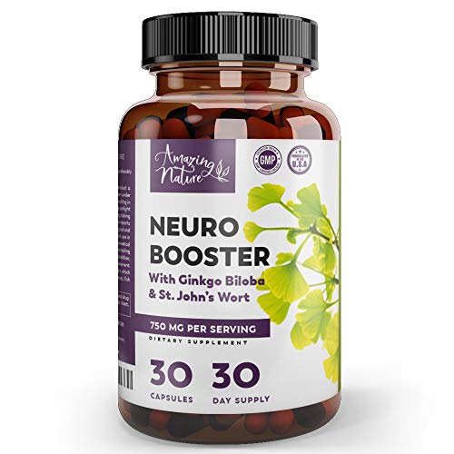 Product Cover Neuro Booster Nootropics and Brain Supplement for Memory, Brain Support, Clarity, Focus Factor, Mood Boost, Anti Anxiety & Stress Relief with Gingko Biloba, Bacopa Monnieri, St. John's Wort & More