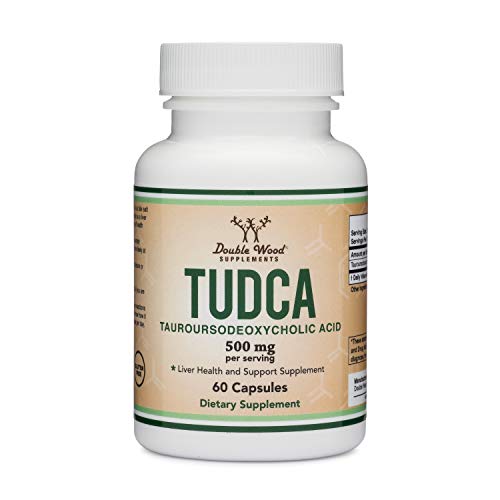Product Cover TUDCA Liver Support Supplement, 500mg Servings, Liver Health Aid for Detox and Cleanse (60 Capsules, 250mg) Genuine Bile Acid TUDCA With Strong Smell and Taste by Double Wood Supplements