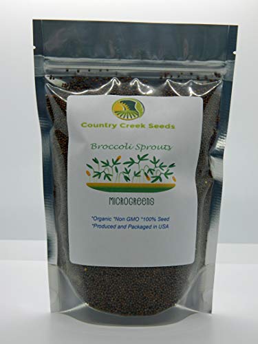 Product Cover Organic, Non-GMO Broccoli Seeds for Sprouting Sprouts Microgreens (8oz of Pure Seed (40000+Seeds)). Country Creek LLC. Brand.