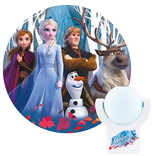 Product Cover Projectables Frozen 2 LED Night Light, Plug-in, Dusk-to-Dawn Sensor, UL-Listed, 1 Image of Elsa, Anna, and Olaf on Ceiling, Wall, or Floor, Ideal for Bedroom, Nursery, 45027