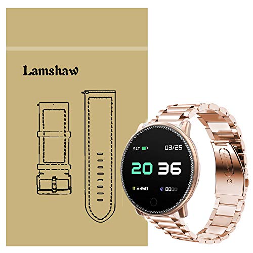 Product Cover for UMIDIGI Uwatch 2 Band, Blueshaw Quick Release Stainless Steel Metal Replacement Straps for UMIDIGI Uwatch2 Smartwatch (Rose Gold)