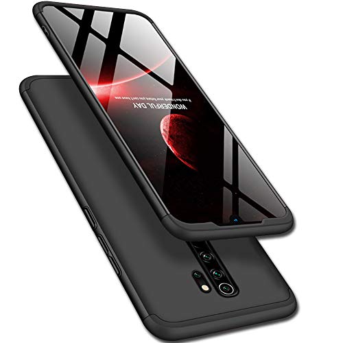 Product Cover TheGiftKart Full Body 3 in 1 Slim Fit 360 Degree Protection Hard Bumper Back Case Cover for Xiaomi Redmi Note 8 Pro (All Black)