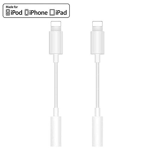 Product Cover [Apple MFi Certified] Lightning to 3.5mm Headphone Jack Adapter, 2 Pack 3.5 mm Stereo Headphone Adapter Compatible for iPhone 11/11 Pro/XS/XR/X 8 7, Support iOS 13 & Music Control & Calling Function