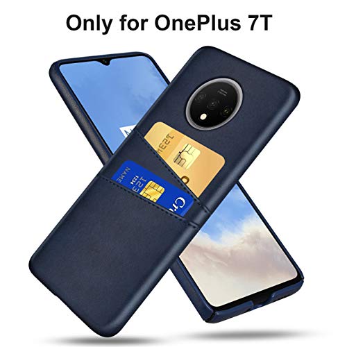 Product Cover Alila for OnePlus 7T Case,1+7T Case,OnePlus 7T Stylish Wallet Phone Cover and Ultra Slim PU Leather with Card Holders for Men/Women-(Blue)