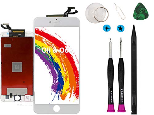 Product Cover Compatible with iPhone 6S Plus Screen Replacement 5.5 inch White Oli & Ode LCD Digitizer Touch Screen Assembly Set with 3D Touch Model No: A1634, A1687, A1699 (White)