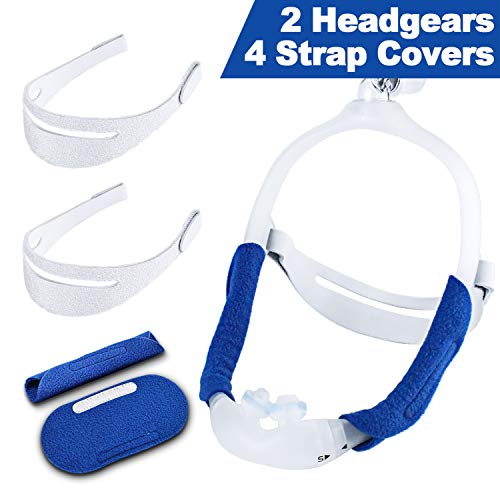 Product Cover Medihealer CPAP Headgear for Philips Dreamwear Nasal Mask-2 CPAP Headgear Straps for Philips Respironics Dreamwear & 4 Pads Strap Covers,Reduce Skin Irritation & Red Marks,Great Value Kit Supplies