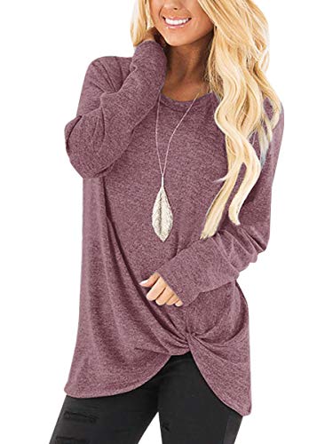 Product Cover Yidarton Women's Comfy Cold Shoulder Twist Knot Tunics Tops Blouses Tshirts
