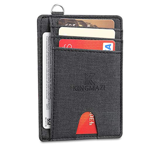 Product Cover Slim Minimalist Front Pocket RFID Blocking Wallets, Credit Card Holder with D-Shackle for Men Women (2F07)