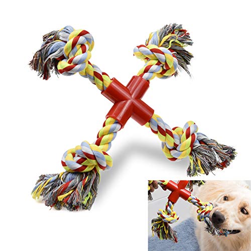 Product Cover LECHONG Dog Toys - Dog Rope Toys for Aggressive Chewers Nearly Indestructible Cotton Rope Dog Chew Toys Tug of War Dog Toy for Medium and Large Breed Teeth Cleaning