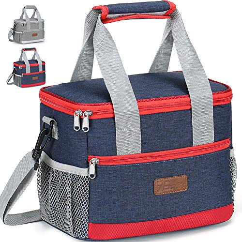 Product Cover Insulated Lunch Bag for Women, 1Easylife Reusable Lunch Box for Office Work School Picnic Beach, Leakproof Cooler Tote Bag Freezable Lunch Bag with Adjustable Shoulder Strap for Kids/Adult