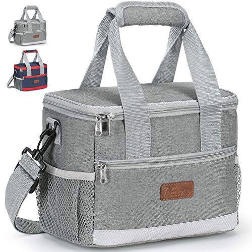 Product Cover 1Easylife Lunch Bag for Women Men, Insulated Lunch Box Tote Cooler Bag for Boys, Girls, Kids Leakproof Lunch Container for Work, School, Picnic, Hiking, Beach(Grey)