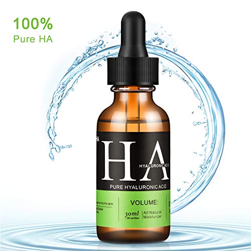Product Cover Hyaluronic Acid Serum for Face, 100% Pure HA, Anti Aging Facial Serum, Natural Face Moisturizer with Anti Wrinkle & Fine Lines Skin Care-for Dry Skin - Deeply Hydrates & Plumps Skin(1oz)