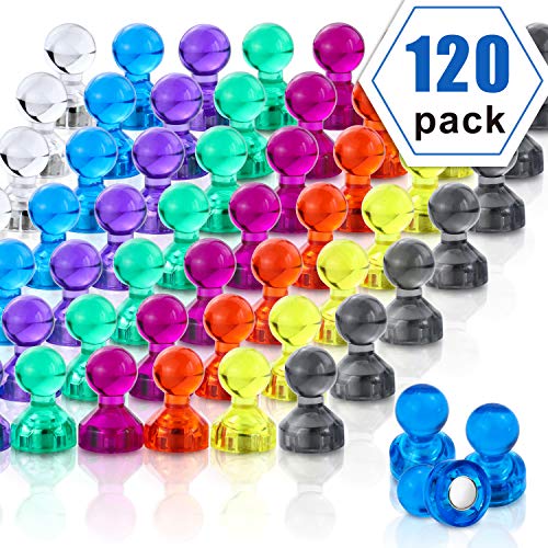 Product Cover Push Pin Magnets, 120 Pack 8 Colors Refrigerator Magnets, Colorful and Practical Fridge Magnets, Perfect for Whiteboard Magnets, Office Magnets, Map Magnets