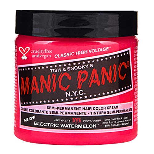 Product Cover Manic Panic Electric Watermelon Pink Hair Dye (4oz) Classic High Voltage - Semi-Permanent Pink Hair Dye Glows Under Black Lights