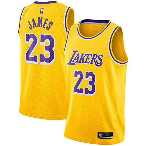 Product Cover OuterStuff Lebron James Los Angeles Lakers #23 Yellow Youth Icon Edition Swingman Jersey