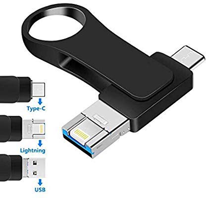 Product Cover USB Flash Drive for iPhone 512gb Memory Stick fuxingmen Photo Stick USB 3.0 Jump Drive Thumb Drives Externa Lightning Memory Stick for iPhone iPad Android and Computers (blue512GB)