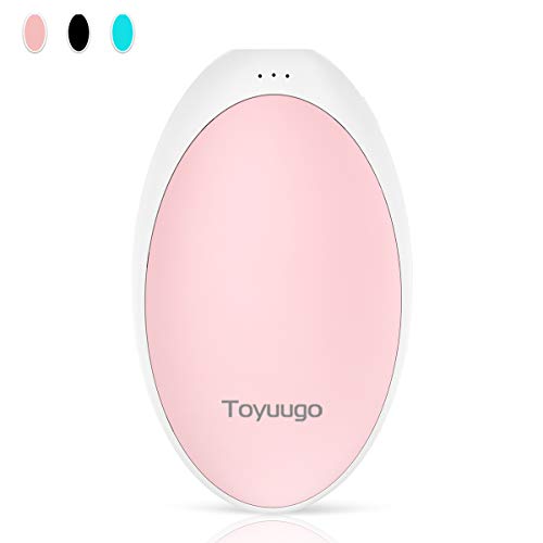 Product Cover toyuugo Hand Warmers Rechargeable 5200mAh 5v 2a USB Power Bank, Electric Portable Pocket Double-Side Hand Warmer, Great for Camping, Skiing, Climbing, Hiking, Winter Gift (Pink)