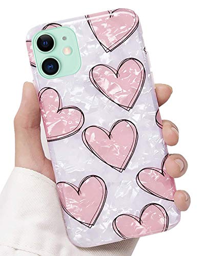 Product Cover J.west Case for iPhone 11 2019, Luxury Sparkle Bling Crystal Clear Soft TPU Silicone Back Cover for Girls Women for Apple iPhone 11 6.1 inch Love