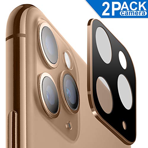 Product Cover [2 Pack] Camera Screen Protector for iPhone 11 Pro / 11 Pro Max 5.8/6.5 Inch (2019), 0.3MM Thin Organic Tempered Glass Camera Lens Protector for iPhone 11 Pro Max (Gold)