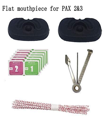 Product Cover Whzleader Flat Mouthpiece Part of Replacement Accessories For Pax 2/3 (Pack of 2 Black 6 cleaning cloth)