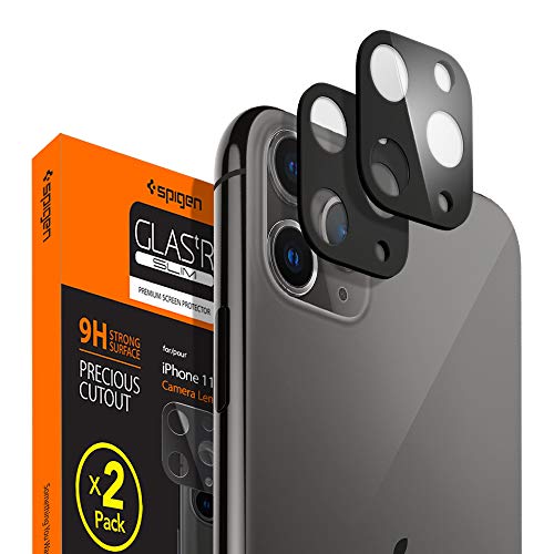 Product Cover Spigen, 2 Pack, iPhone 11 Pro/iPhone 11 Pro Max Camera Lens Protector [Black] Full coverage, Scratch-Resistant, Waterproof, Oil Free rear camera guard