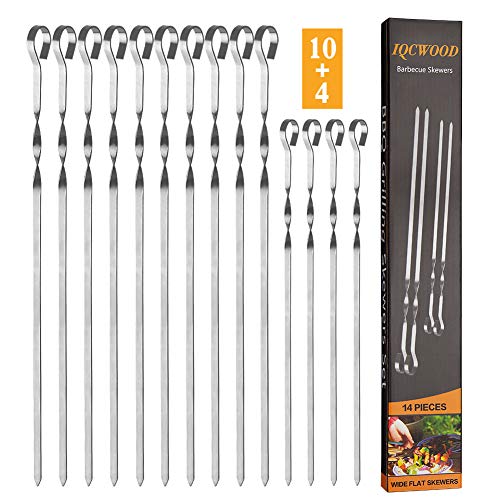 Product Cover Skewers, 14 Pieces Barbecue Skewer Stainless Steel 16.7