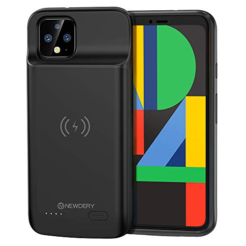 Product Cover NEWDERY Google Pixel 4 XL Battery Case, Qi Wireless Charging Compatible, 5000mAh Slim Extended Rechargeable External Charger Case Compatible Google Pixel 4 XL