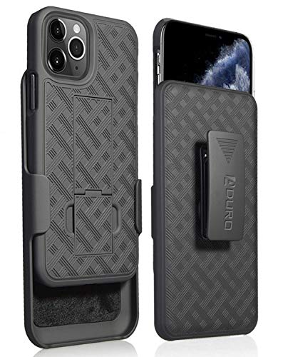 Product Cover Aduro iPhone 11 Pro MAX (ONLY) Holster Case, Combo Shell & Holster Case - Super Slim Shell Case with Built-in Kickstand, Swivel Belt Clip Holster for Apple iPhone 11 Pro Max (ONLY)