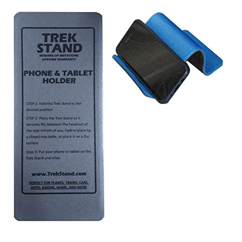 Product Cover Trek Stand Hands Free Cellphone Holder & Tablet Stand for in-Flight Airplane, Cruise, Train Travel, Desk, Car, Bed, and Home | Universal for Mobile iPhone Android Cell Phone iPad Kindle Tablet