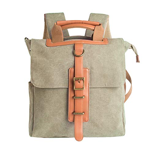 Product Cover Backpack for Women & Men Large Capacity 4 Way Use Canvas Crossbody Shoulder Bags Casual Daypack Fit 13