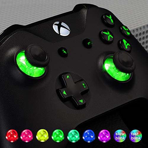 Product Cover eXtremeRate Multi-Colors Luminated D-pad Thumbsticks Start Back ABXY Buttons (DTF) LED Kit for Xbox One Standard, Xbox One S X Controller 7 Colors 9 Modes Button Control with Classical Symbols Buttons