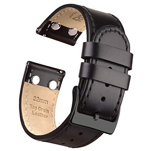 Product Cover Ritche Quick Release Leather Watch Bands Top Grain Leather Watch Strap 18mm, 20mm or 22mm for Men Women