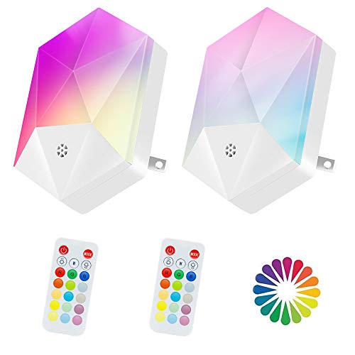Product Cover YGS-Tech RGB Night Light Plug-in, LED Night Lights with Remote Controller, Energy Efficient for Hallway, Bedroom, Kids Room, Kitchen, Bathroom, Stairway (2 Packs)