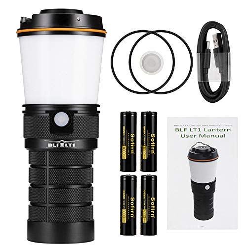 Product Cover Sofirn BLF LT1 Lantern, LED Rechargeable Camping Lantern, portable with 8x Samsung LH351D LEDs powered by 4x Inserted 18650 batteries for camping, hiking, fishing, cellar/basement (Batteries Included)
