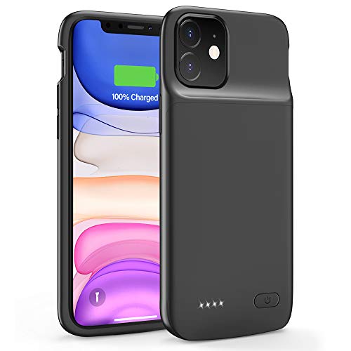 Product Cover OMEETIE Battery Case for iPhone 11, 5000mAh Portable Protective Charger Case Rechargeable Extended Battery Pack Charging Case Compatible with iPhone 11 (6.1 inch) (Black)