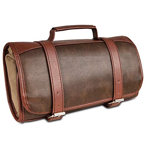 Product Cover Mens Toiletry Bag Dopp-Kit Hanging Leather Toiletry Bag Mens Travel Accessories Organizer Bag Shaving kit Bag with Hook Mens Gift