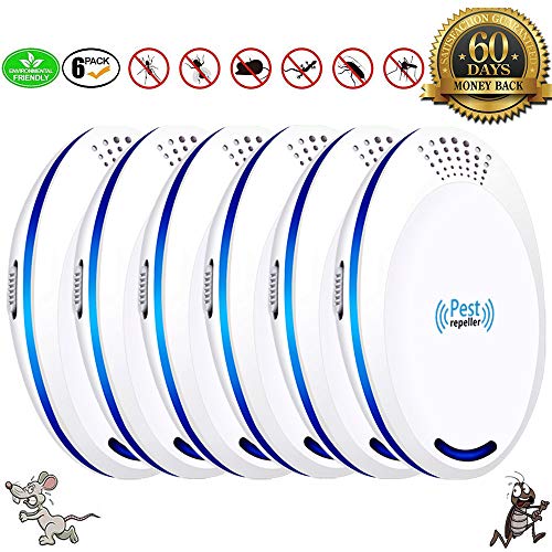 Product Cover Ultrasonic Pest Repeller Plug in Pest Control - Mice Repellent & Rat Repellent in Pest Repellent - Bug Repellent for Ant,Mosquito,Mice,Flea,Fly,Spider,Roach,Rat -(6 Pack)
