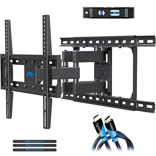 Product Cover Mounting Dream TV Mount Full Motion TV Wall Mounts for 26-55 Inch Flat Screen TV, Wall Mount TV Bracket with Dual Arms, Max VESA 400x400mm and 99 LBS, Fits 16