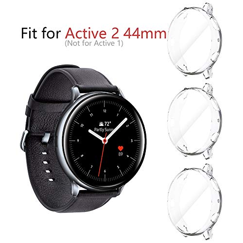 Product Cover Seltureone (3 Pack) Compatible for Samsung Galaxy Watch Active 2 Case 44mm (2019), Heavy-Duty Overall Full Body Protective TPU Anti-Scratch Cover for Active2 44mm (Clear)