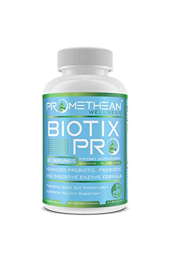 Product Cover Biotix PRO Advanced Prebiotics and Probiotics Plus Digestive Enzymes Supplements for Men and Women Rebalance Your Gut Microbiome Health 60 Count Powder Capsules Supplement
