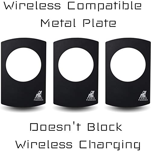 Product Cover Wireless Charging Compatible Metal Plate with Adhesive Sticker | Replacement Plate Kit for Magnetic Mounts | Universal Phone Compatibility | 3 Pack | Cleaning Swabs Included - Black