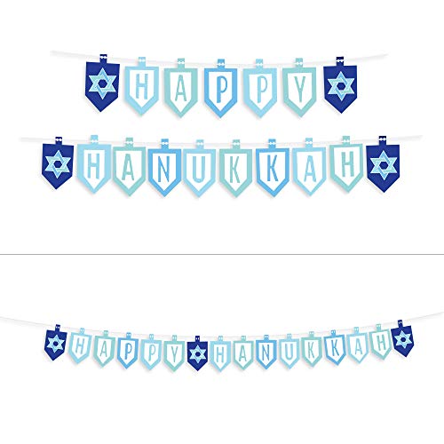 Product Cover SleepyPenny - Happy Hanukkah Party Decorations 17 Panel Garland Board with Threading Needle Pastel Color Palette
