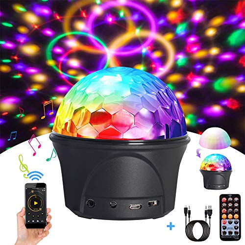 Product Cover Disco Ball, Sound Activated Party Lights, Disco Lights Party Lights with Remote Control, USB 9 Colors DJ Lights, Wireless Phone Connection LED, Stage Light for Kid Bedroom Bar Club Par